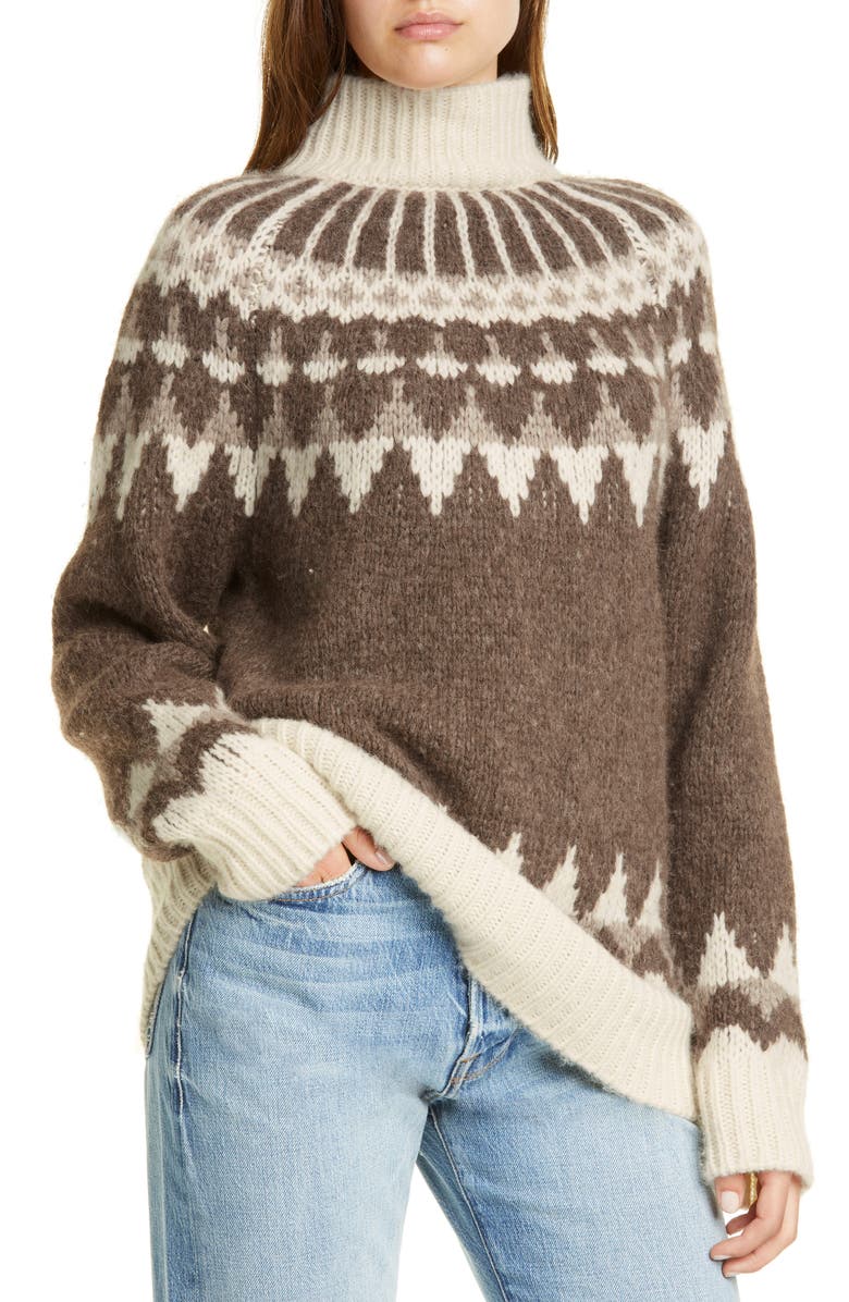FRAME Fair Isle Alpaca & Wool Blend Sweater, Alternate, color, 
