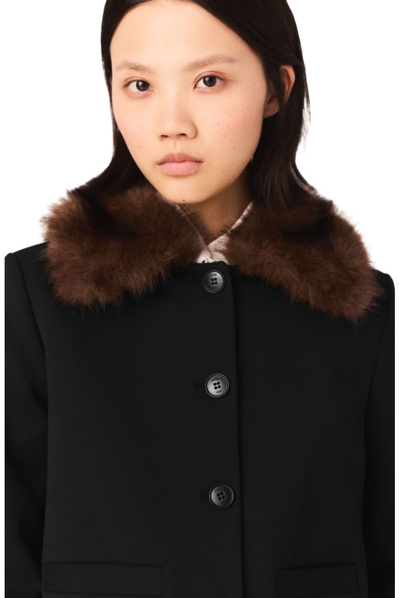 Short jacket with removable collar, Alternate, color, Black