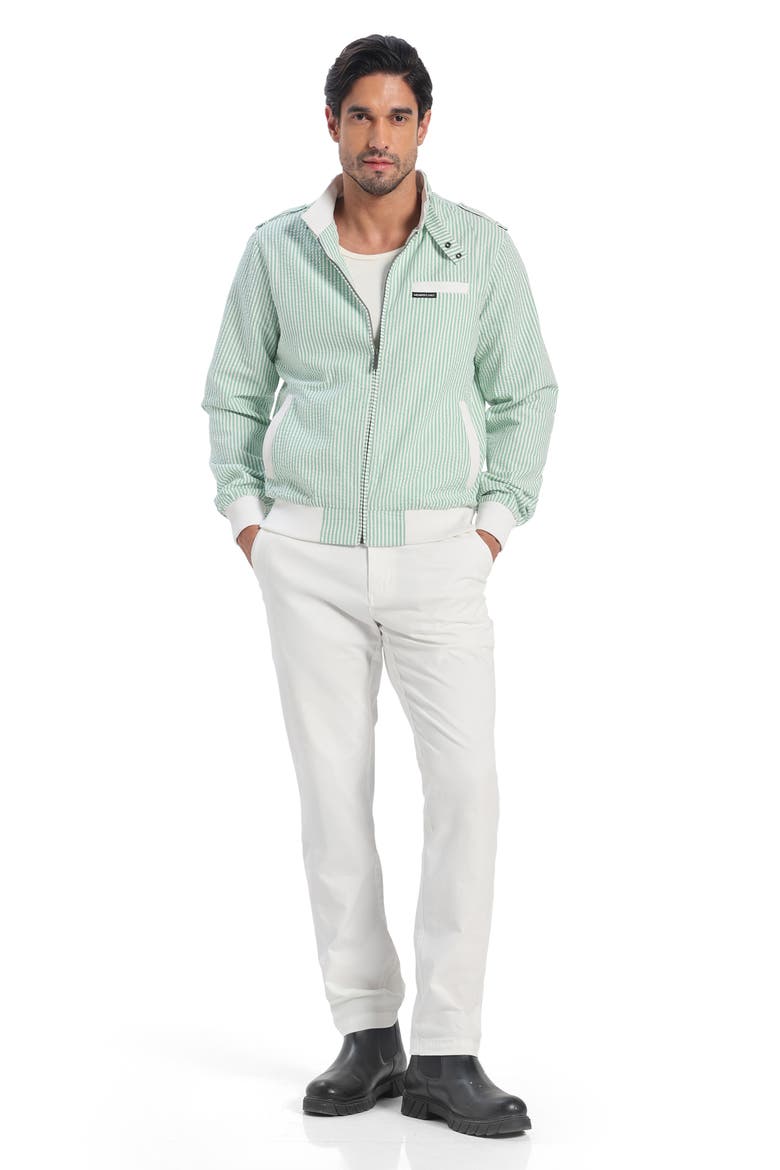 Men's Seersucker Iconic Racer Jacket, Alternate, color, Green
