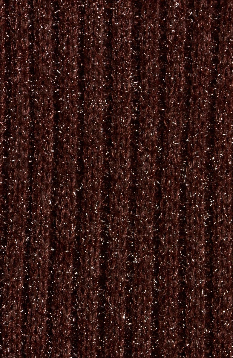 BCBG Cozy Metallic Knit Muffler Scarf, Alternate, color, Chocolate