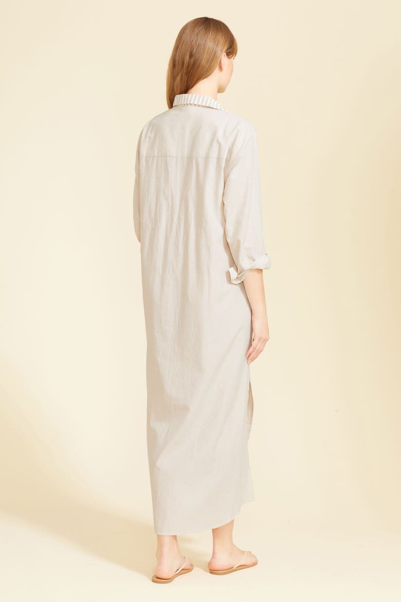 Riga Striped Shirt Dress, Alternate, color, Tan Stripes