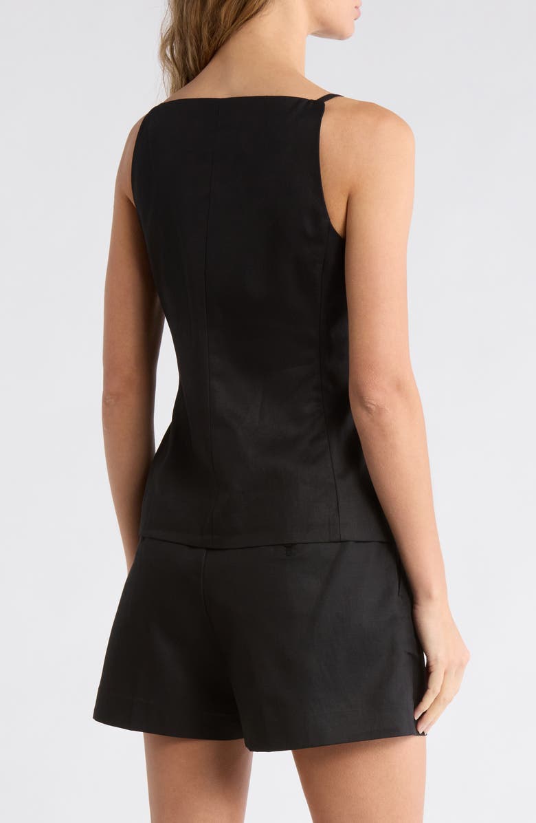 Madewell Harlow Square Neck Drapey Twill Vest, Alternate, color, Jet Black