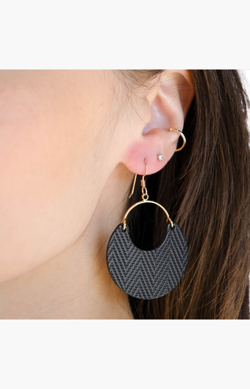 Nickel & Suede Ninas Leather Earrings In Multi