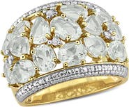 DELMAR Green Quartz & Diamond Band Ring