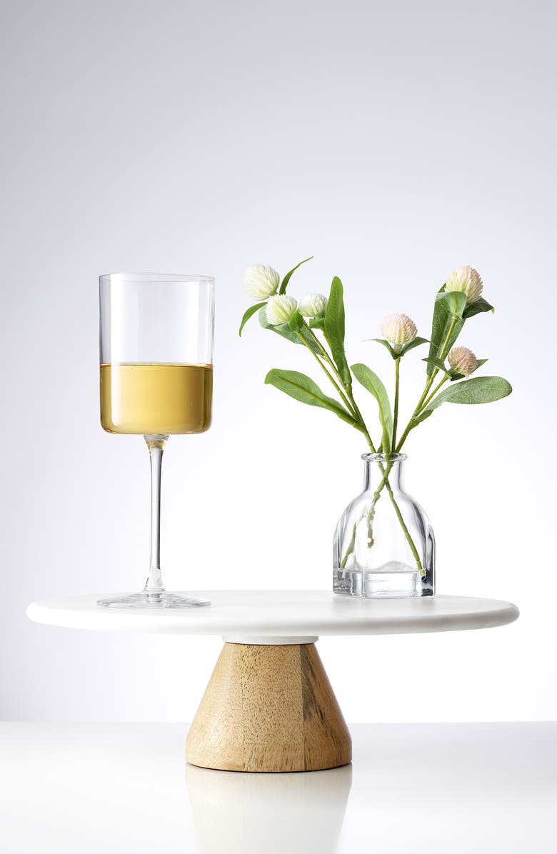 JoyJolt Claire Set of 2 Crystal Cylinder Wine Glasses, Alternate, color, Clear