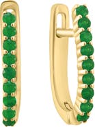 EFFY Emerald J-Huggie Hoop Earrings