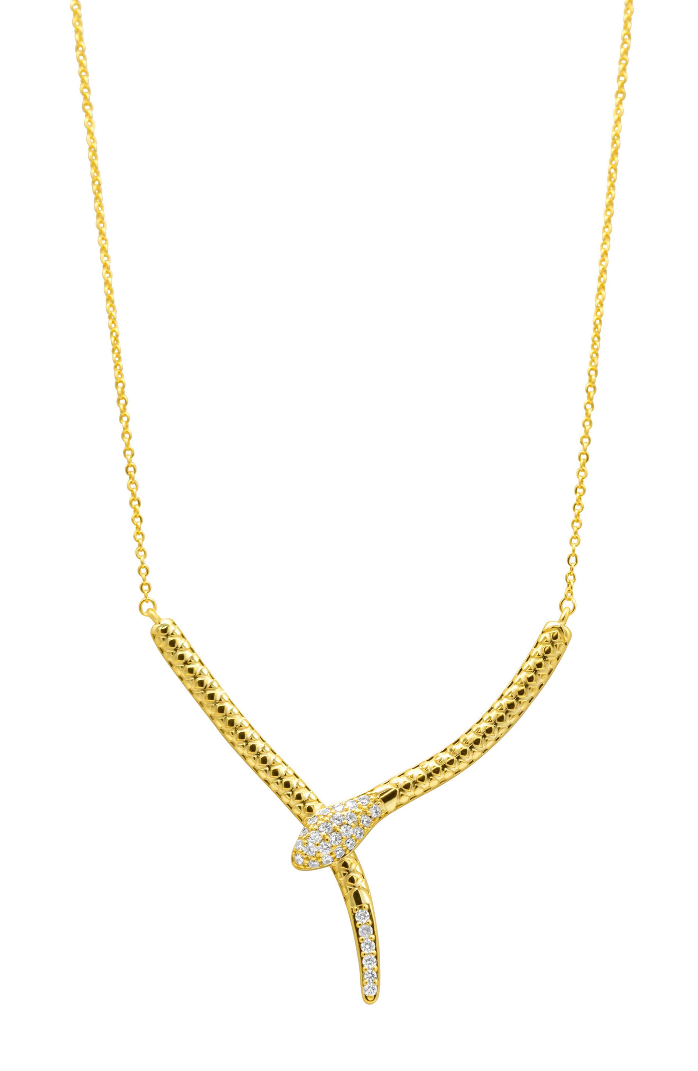 Adornia Crystal Snake Pendant Necklace