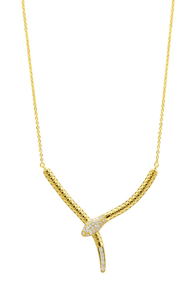 Crystal Snake Pendant Necklace, Main, color, GOLD