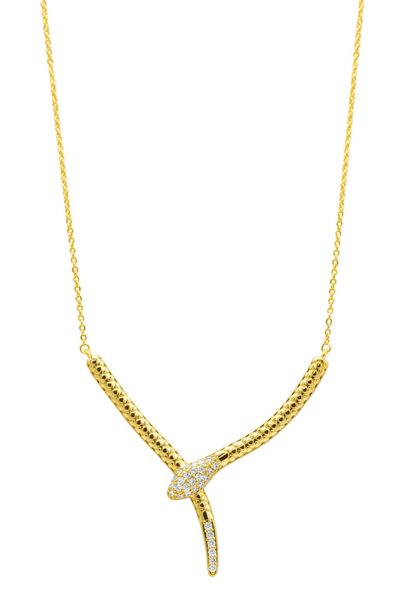 Adornia Crystal Snake Pendant Necklace, Main, color, Gold