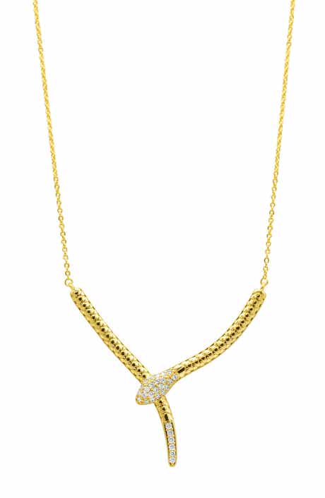 Adornia Crystal Snake Pendant Necklace