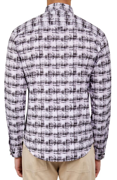 Brooklyn Brigade Williamsburg Abstract Check Long Sleeve Shirt In Black/grey