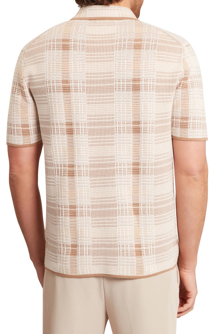 Halpirt Check Quarter Zip Polo, Alternate, color, TAUPE