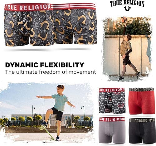 True Religion Boxer Briefs Pack Of 5 In Brown