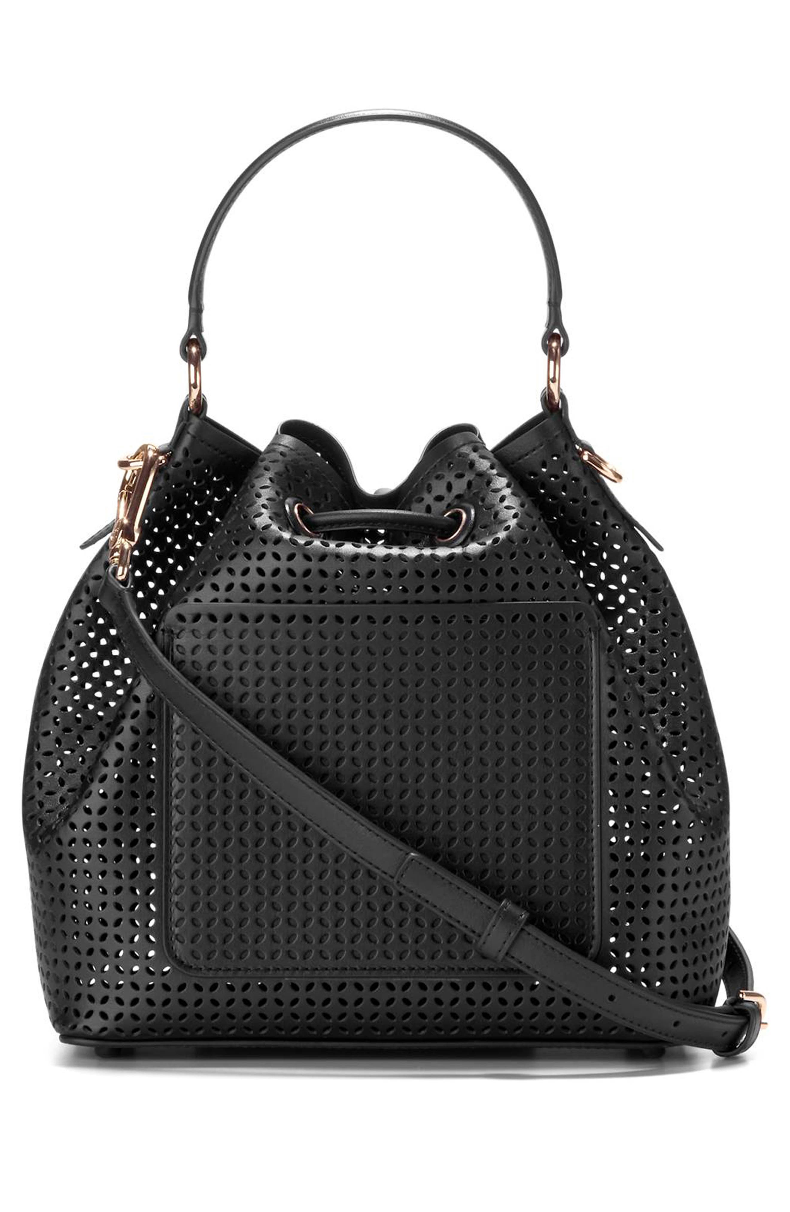 Cole Haan Lidia Perforated Leather Bucket Bag, Alternate, color, 