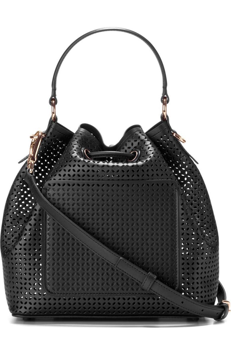 Cole Haan Lidia Perforated Leather Bucket Bag, Alternate, color,