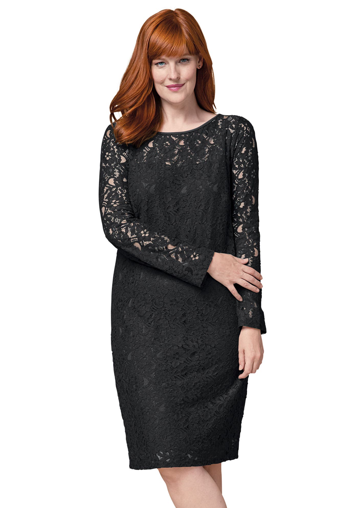 Stretch Lace Shift Dress