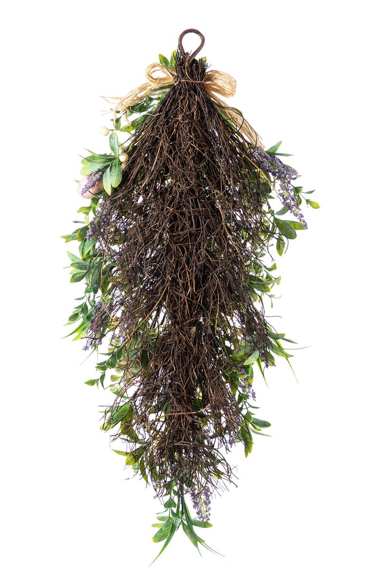 Glitzhome 28"H Easter Egg 
Lavender Swag, Alternate, color, Green