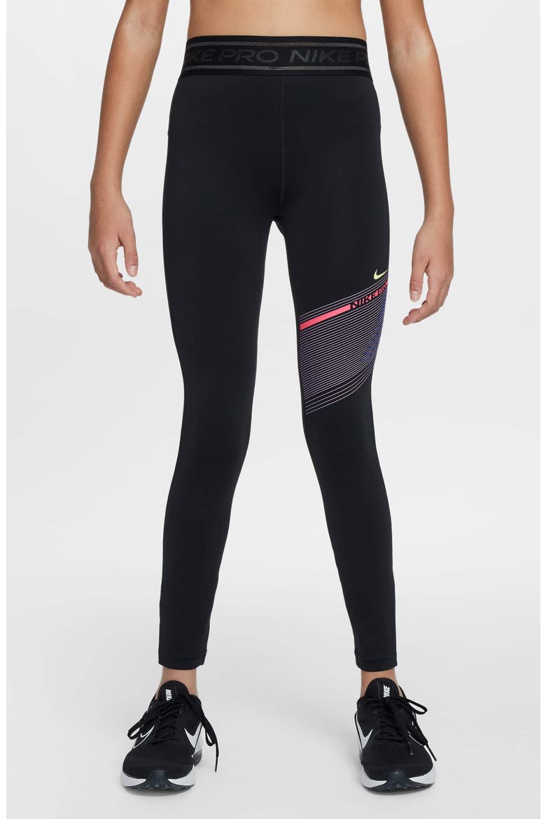 Kids' Pro Leggings, Main, color, 010 BLACK