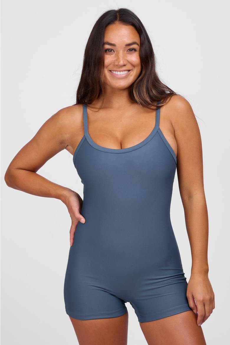 Rebecca Romper One Piece Swimsuit - Dolphins, Alternate, color, Dolphins