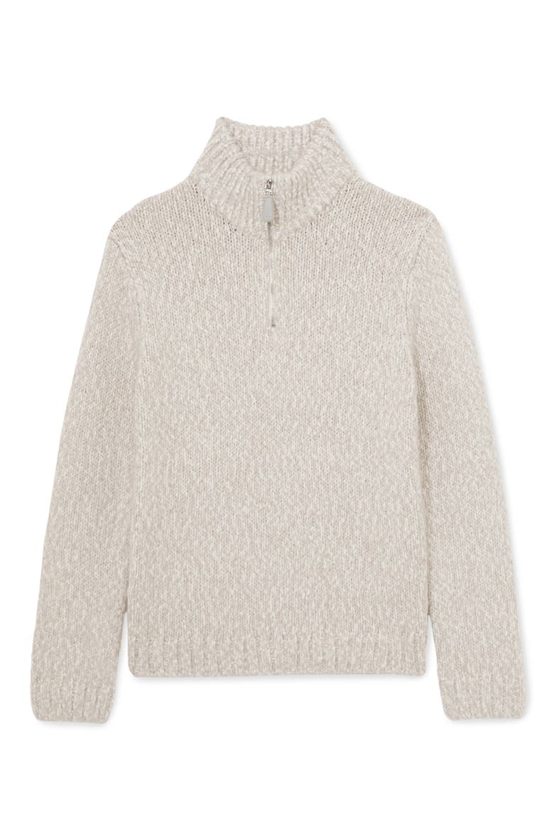 Seb Marled Quarter Zip Sweater, Alternate, color, GREY MARL