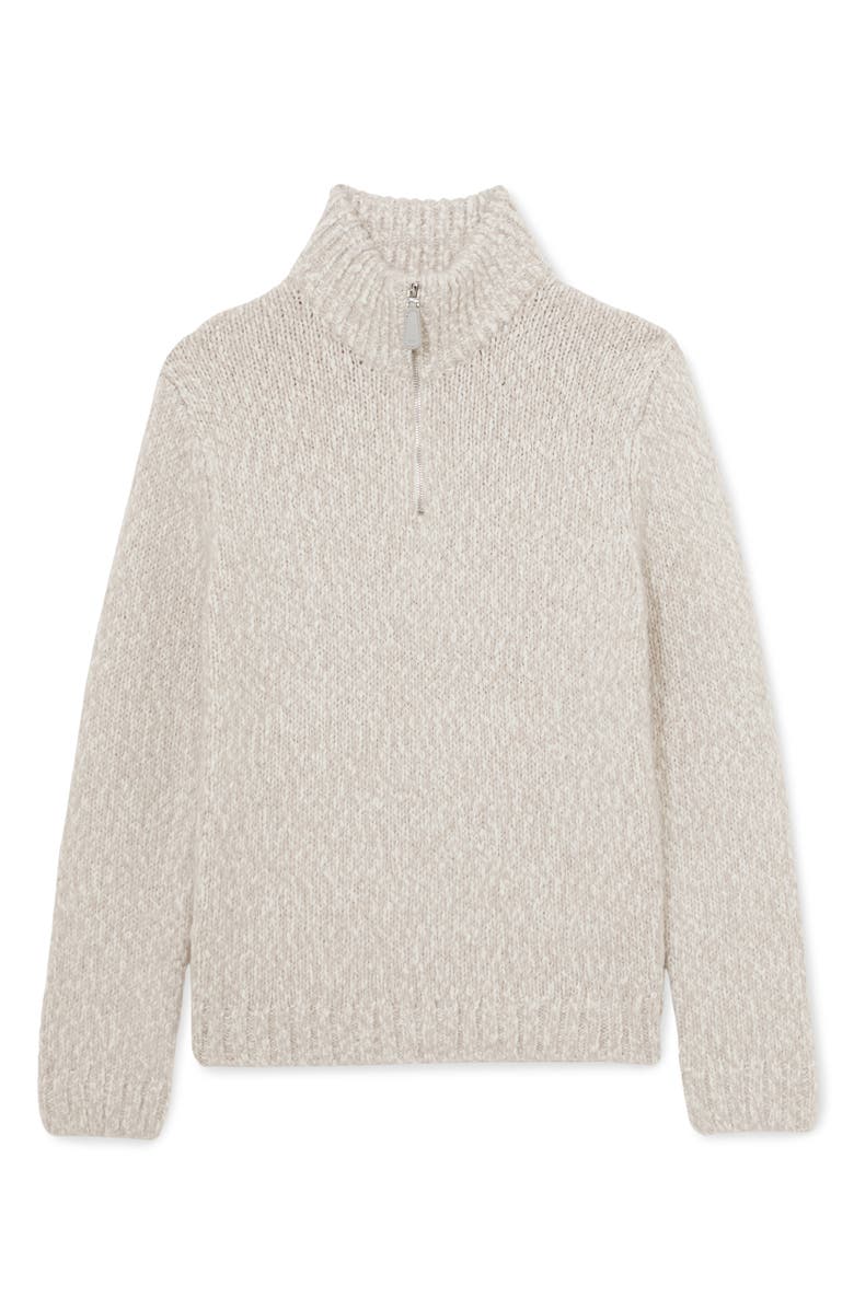 Reiss Seb Marled Quarter Zip Sweater, Alternate, color, Grey Marl