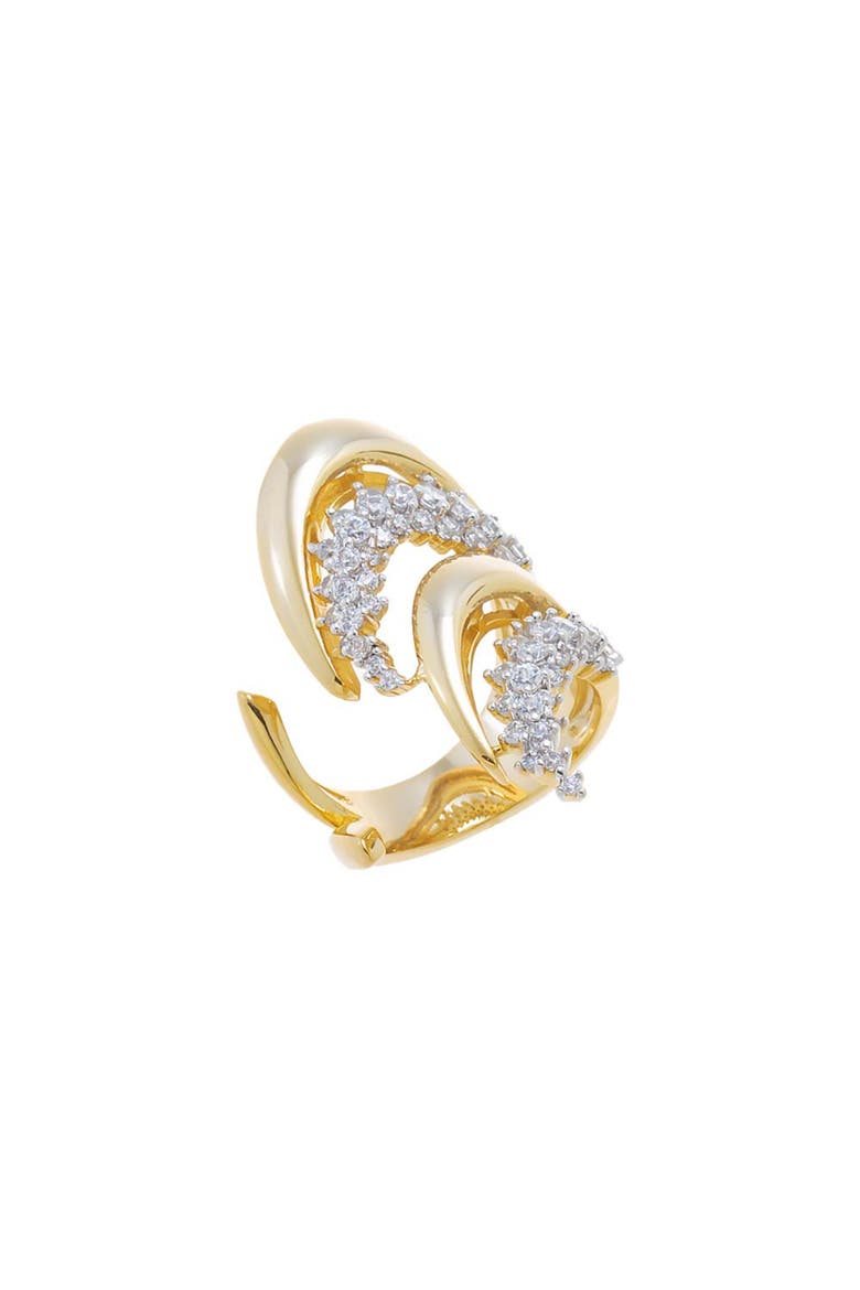 Curved Pavé Fancy Open Ring, Alternate, color, Gold