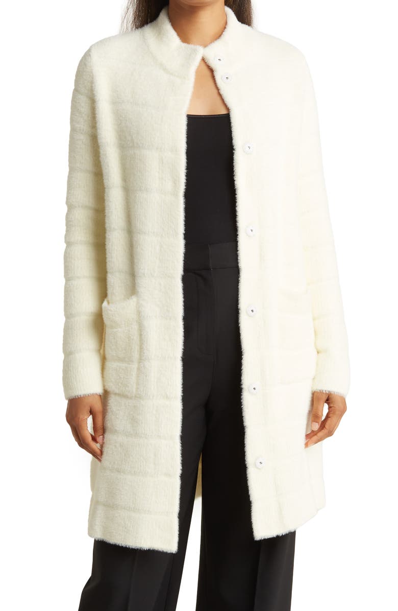 BY DESIGN Colette Quilted Faux Fur Jacket, Main, color, Winter White