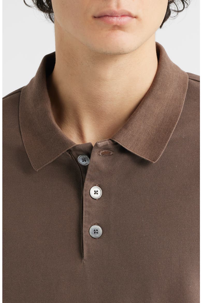 Washed Cotton Piqué Polo, Alternate, color, ANTIQUE CAFE
