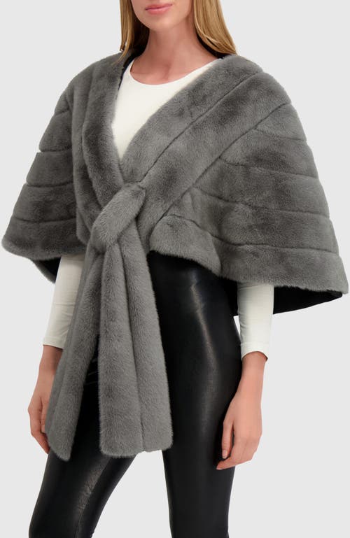 Lyla Grant Fur-free Mink (faux Fur) Stole In Gray