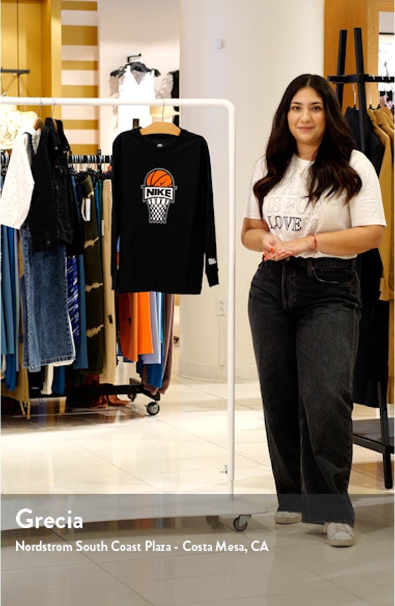 Kids' Sportswear Basketball Long Sleeve Cotton Graphic T-Shirt, sales video thumbnail