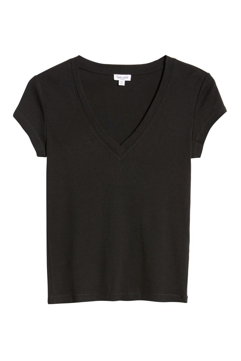 V-Neck T-Shirt, Alternate, color, BLACK