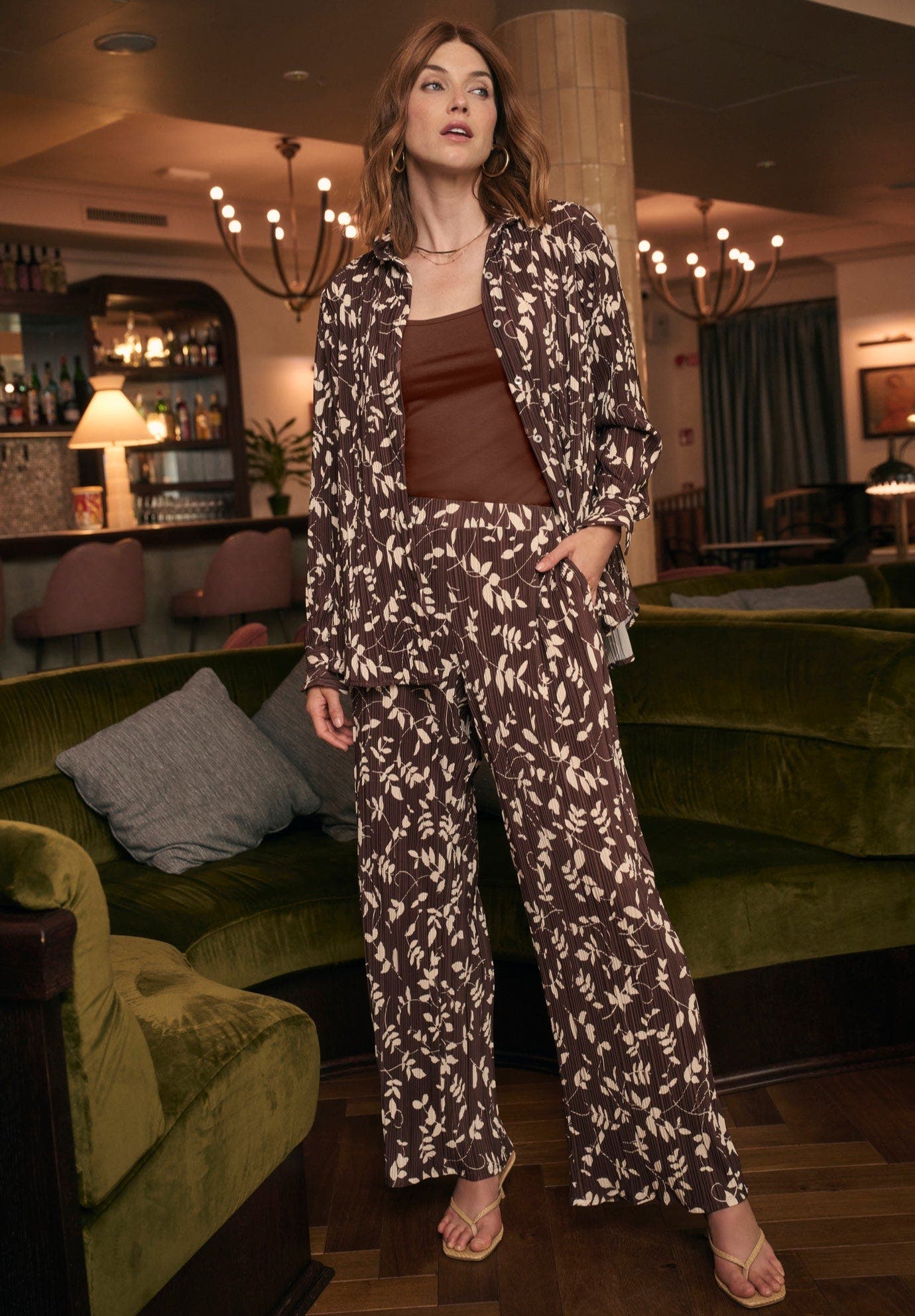 Plisse Button-Front Blouse - image 2