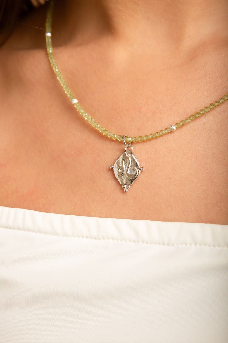 Leo Zodiac Choker Necklace, Alternate, color, White