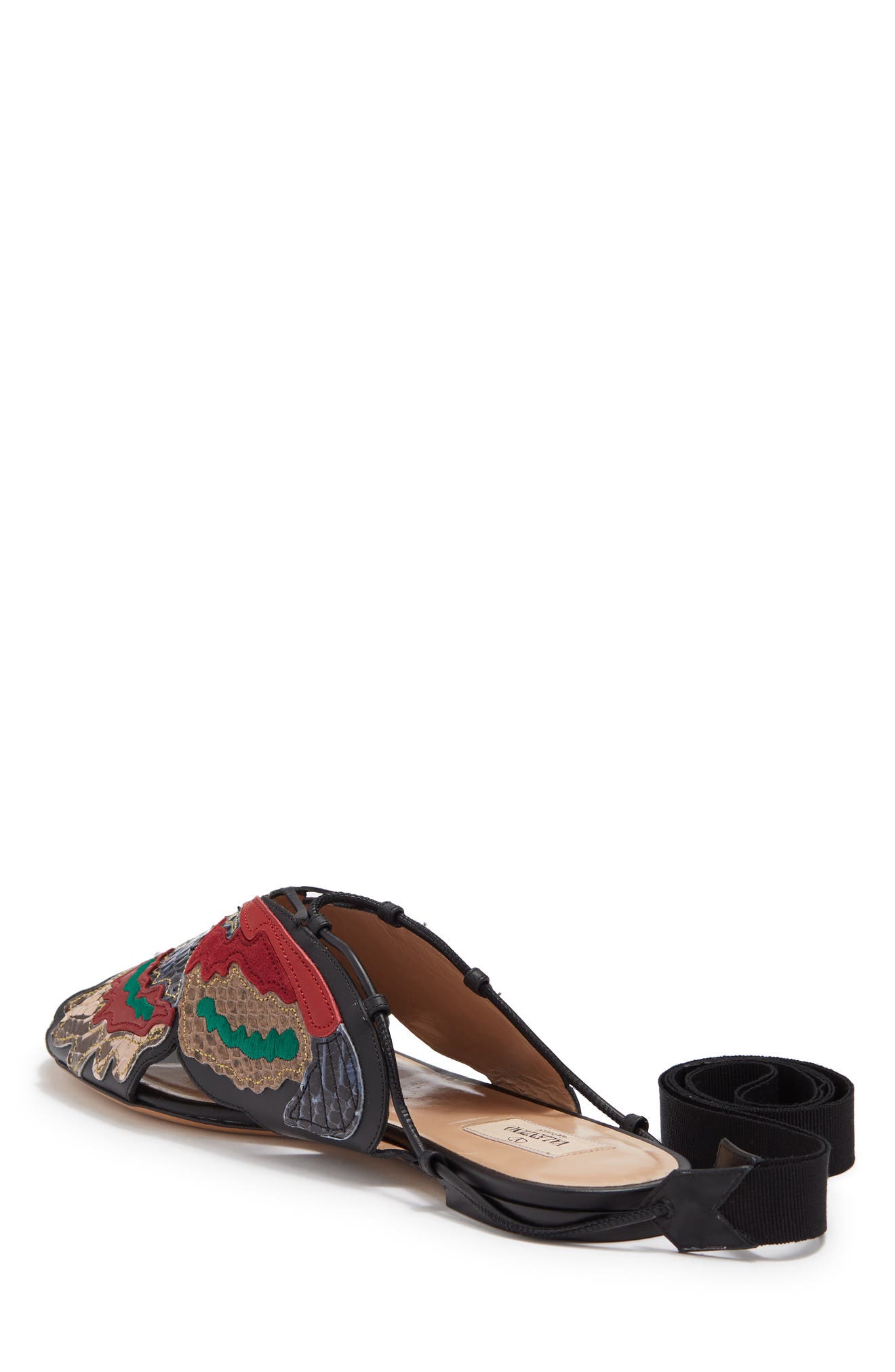 Valentino Snake Embossed Butterfly Sandal, Alternate, color, NERO