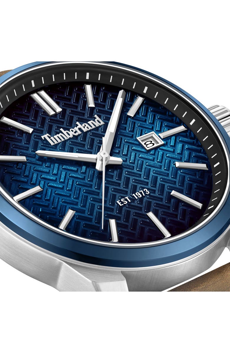 Timberland Henniker II Leather Strap Watch, 44mm, Alternate, color,