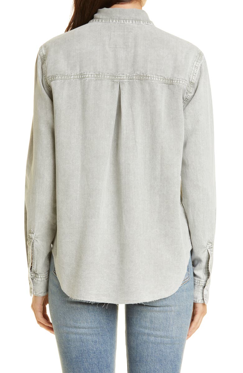 Rails Ingrid Raw Hem Acid Wash Button-Up Shirt, Alternate, color, 