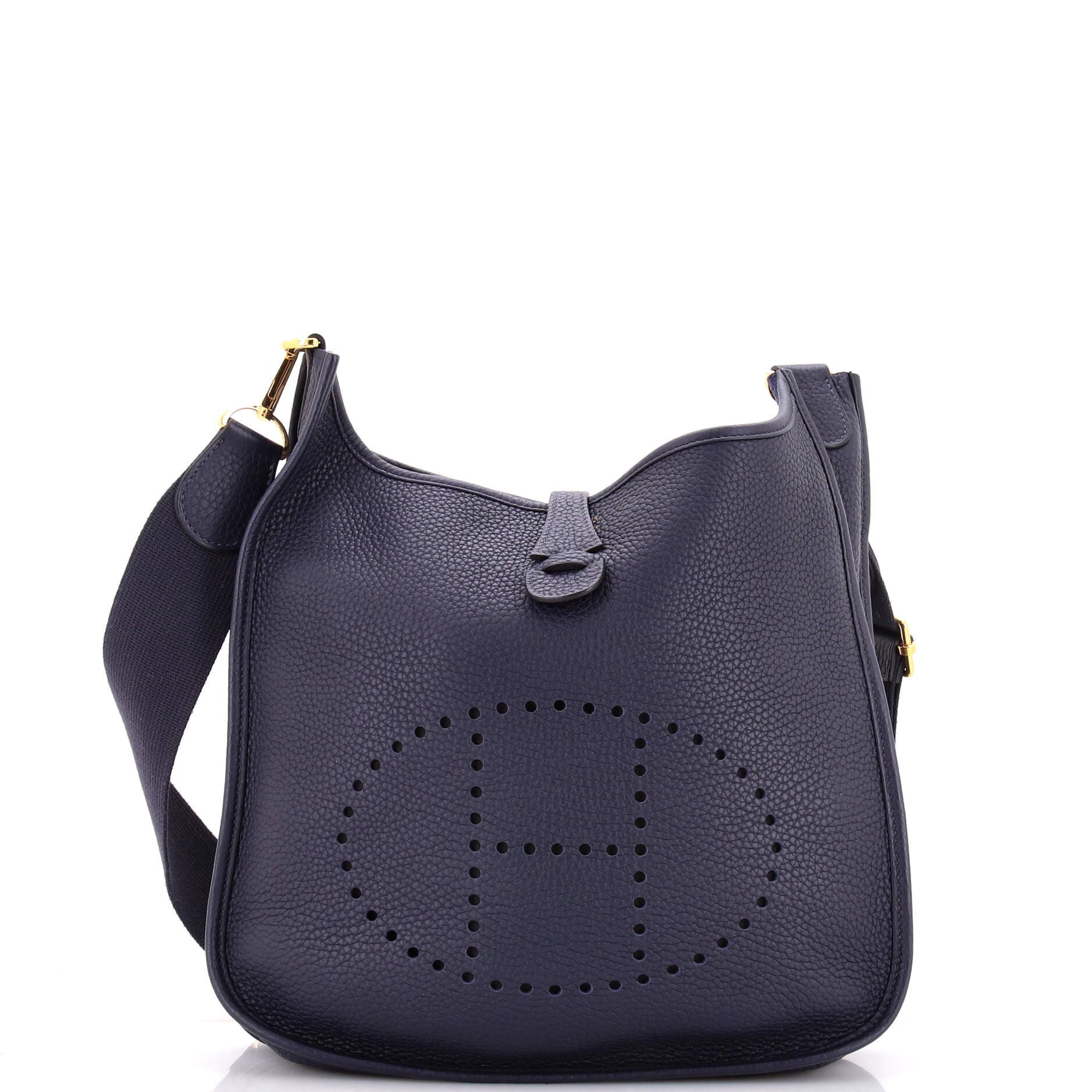 Pre-Owned Hermes Evelyne Bag Gen III Clemence GM, Main, color, Bleu Nuit
