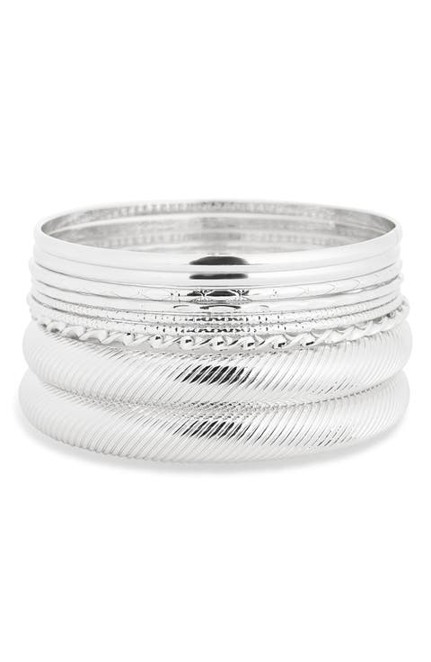 Set of 9 Bangle Bracelets