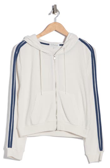 Pj Salvage Back On Track Full Zip Hoodie In White