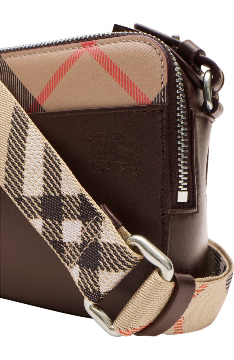 Burberry Pop Check Crossbody Bag, Alternate, color, Peat Brown/Sand Beige