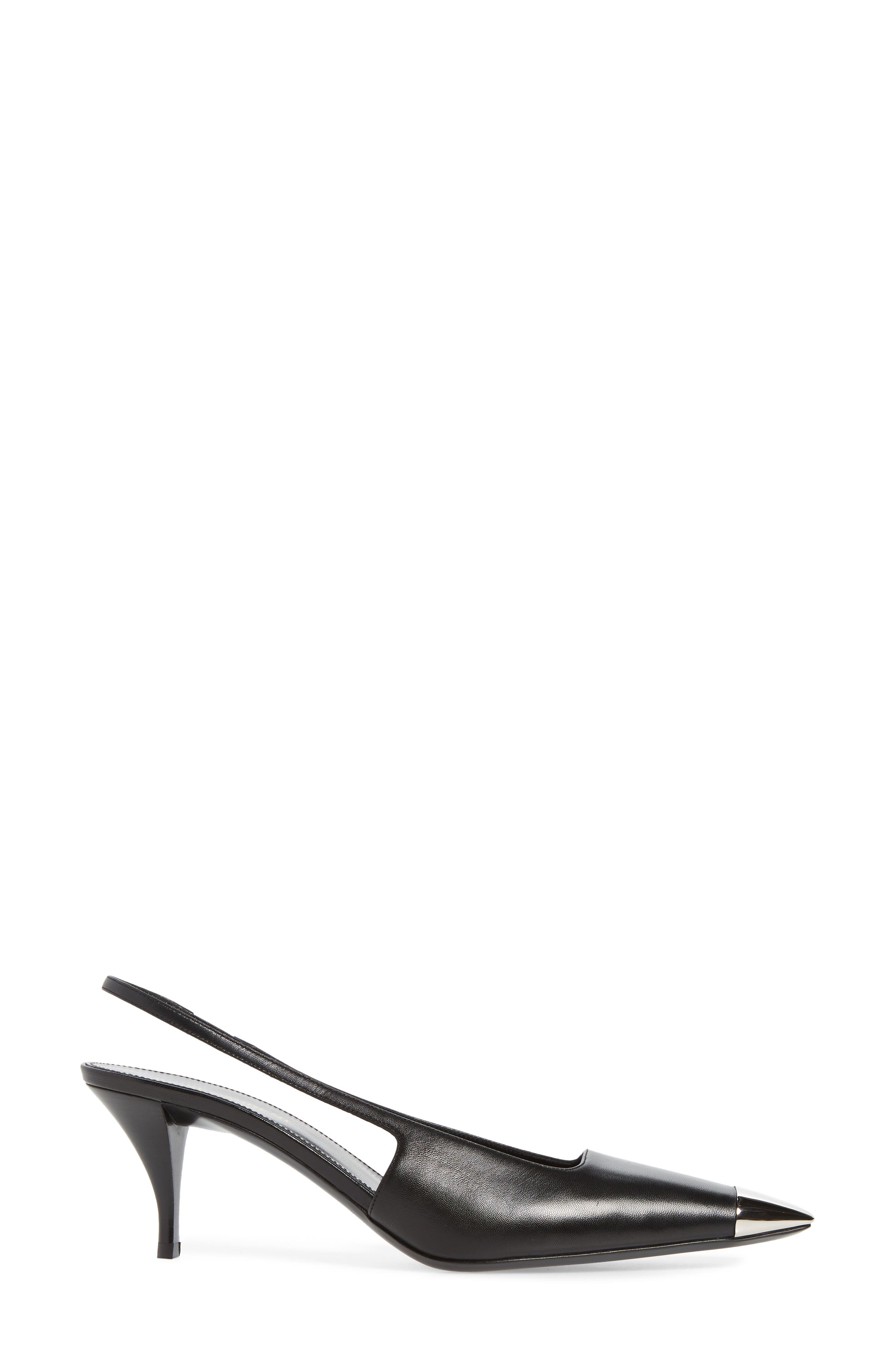 Saint Laurent Metal Toe Blade Slingback Pump, Alternate, color, 