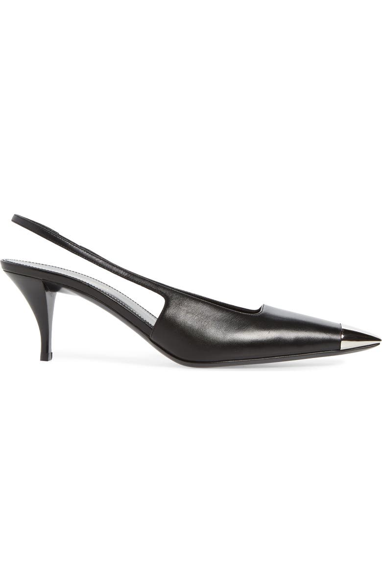 Saint Laurent Metal Toe Blade Slingback Pump, Alternate, color,