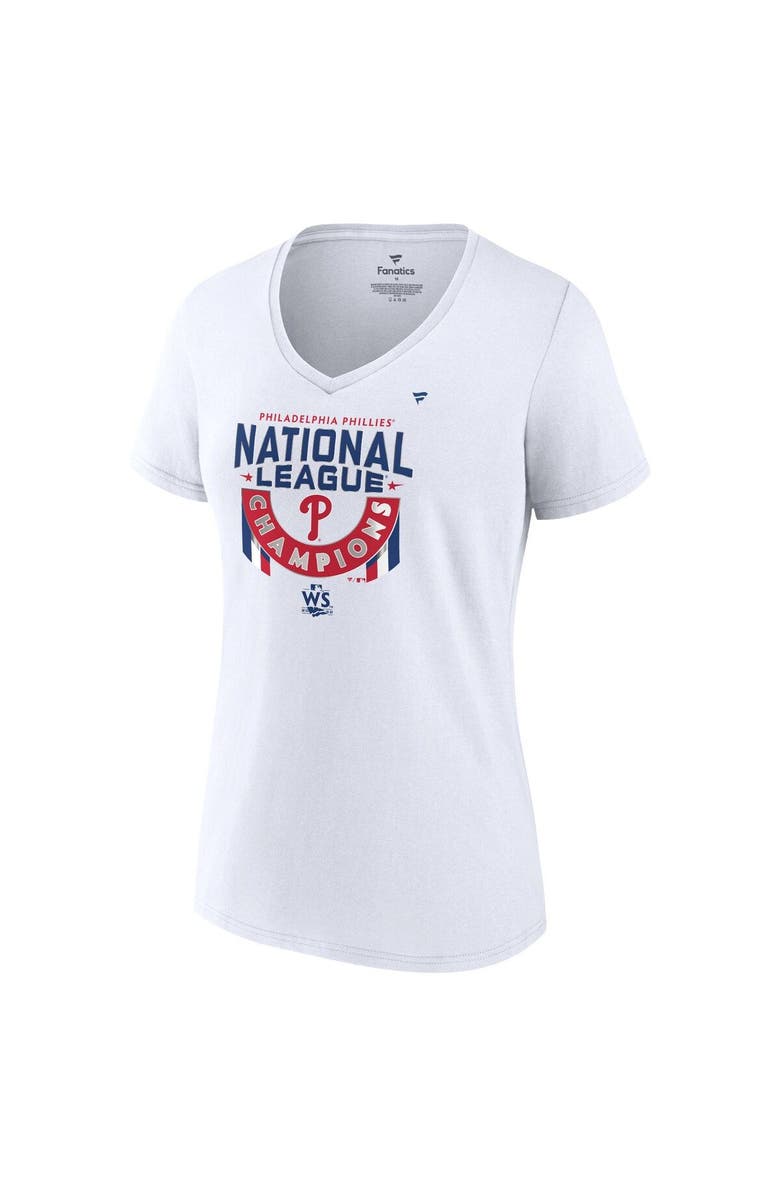 FANATICS Women's Fanatics Branded White Philadelphia Phillies 2022 National League Champions Locker Room Plus Size V-Neck T-Shirt, Alternate, color, 