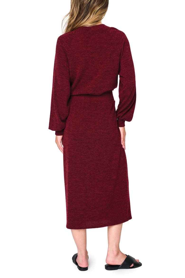 Long Sleeve Sweater Dress, Alternate, color, RED WINE