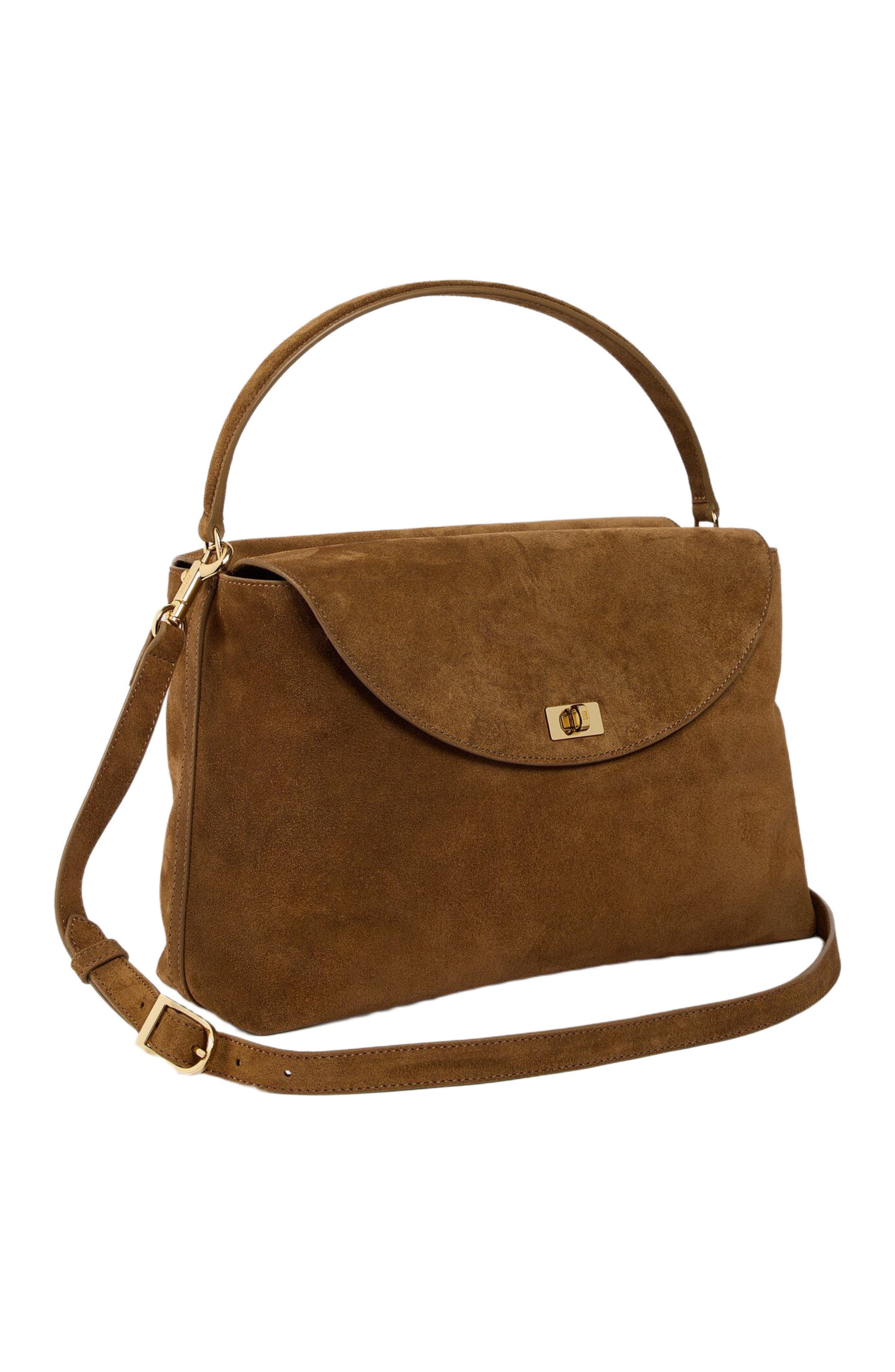 LE GRAND BAZAAR suede bag, Main, color, Beige