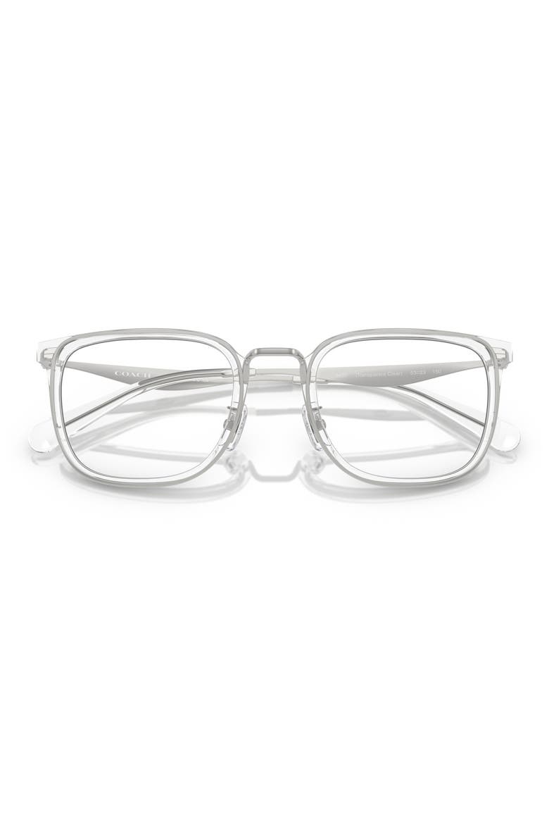 53mm Square Optical Glasses, Alternate, color, TRANSPARENT CLEAR / DEMO LENS