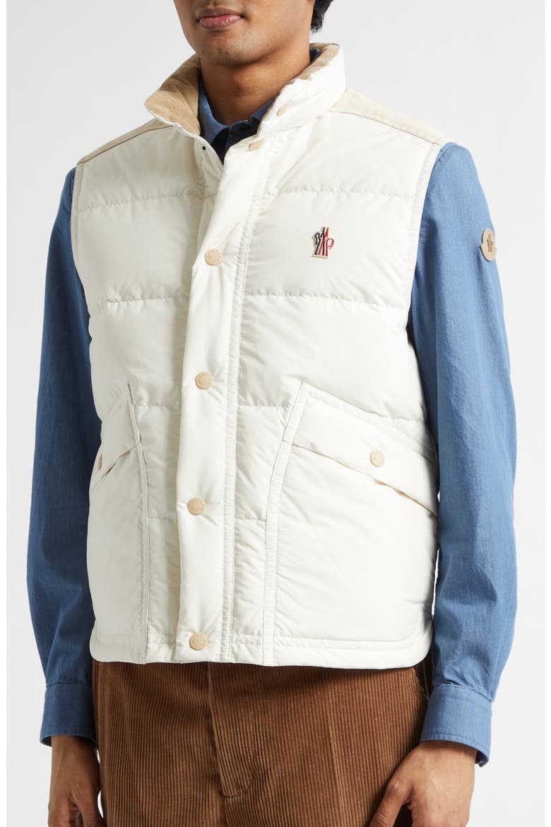 Scais Mixed Media Down Puffer Vest, Alternate, color, BRIGHT WHITE