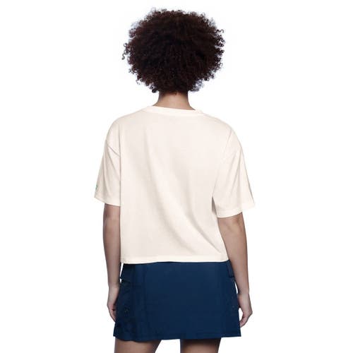 Starter White New York Jets Throwback Play The Ball Boxy Cropped T-shirt In Blue