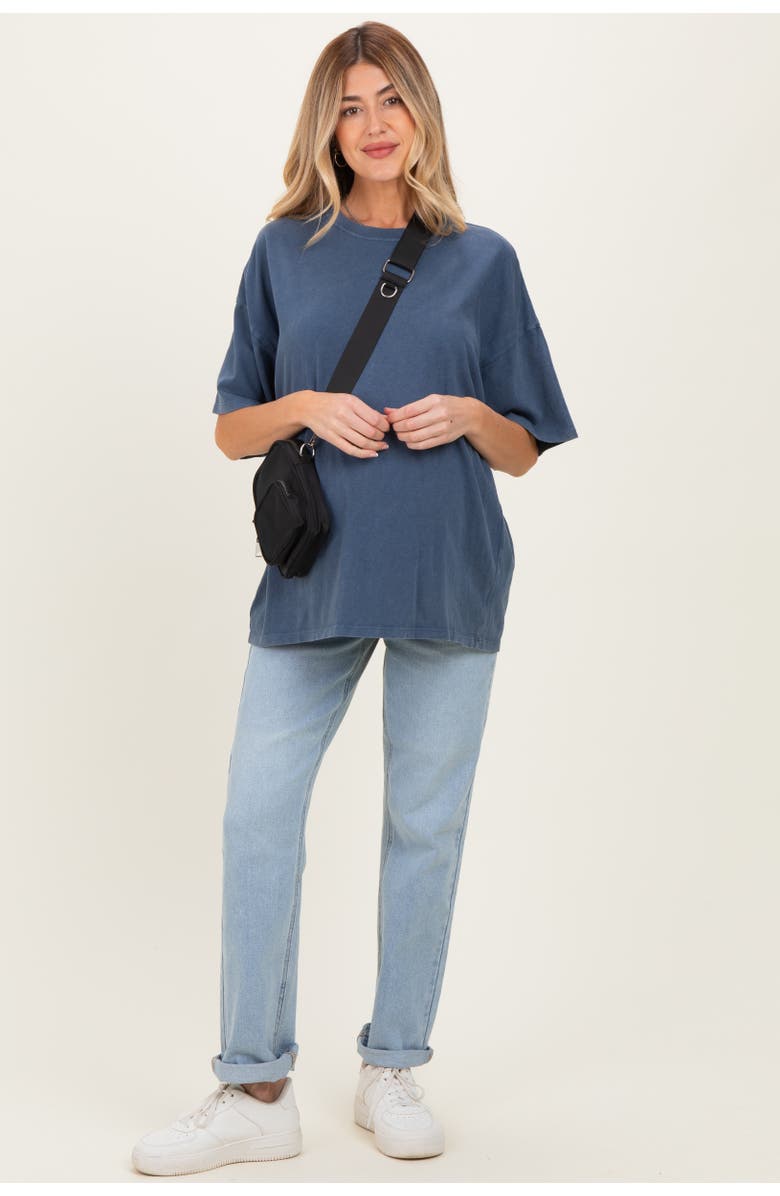 PinkBlush Oversized Mineral Wash T-Shirt, Alternate, color, Navy Blue