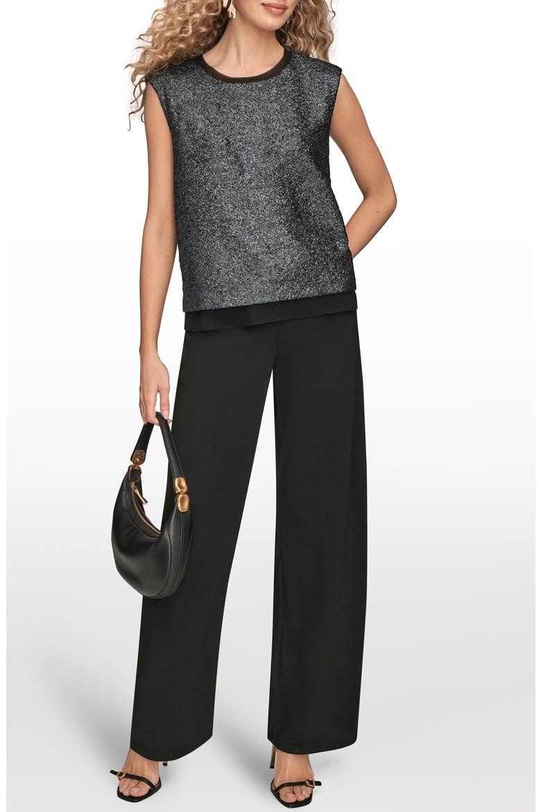 Metallic Sleeveless Top, Alternate, color, BLACK IRIDESCENT